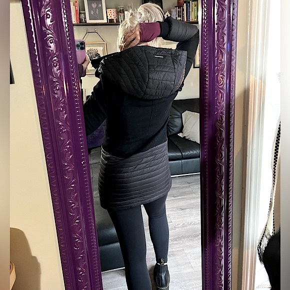 SOIA & KYO โข Mixed Fabric Winter Jacket Coat โข Size XS โข Puffer + Wool - Picture 2 of 16